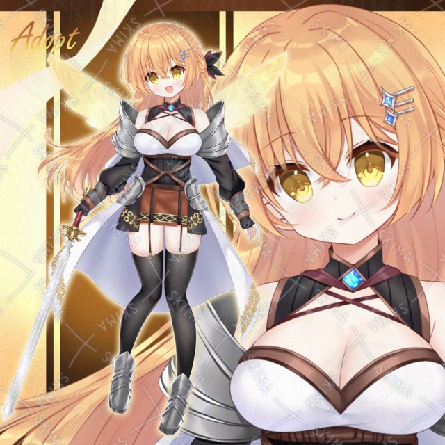 妖精剣士の女の子(表情差分＋装飾パーツ)