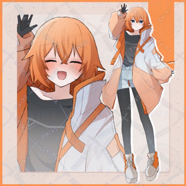 【表情10種類】オレンジ髪の少女