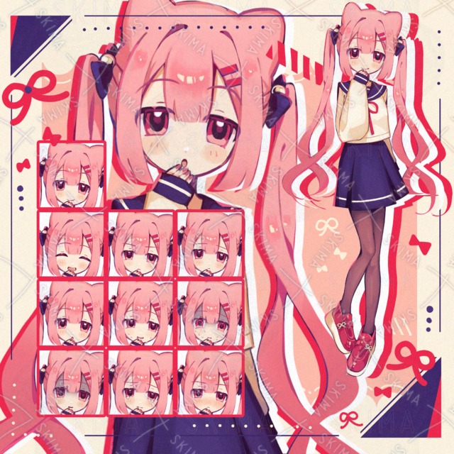 猫耳？セーラー服の女の子【表情10種類】