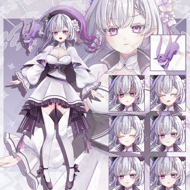 召喚士 少女 ファンタジー（表情7種、召喚獣１種）