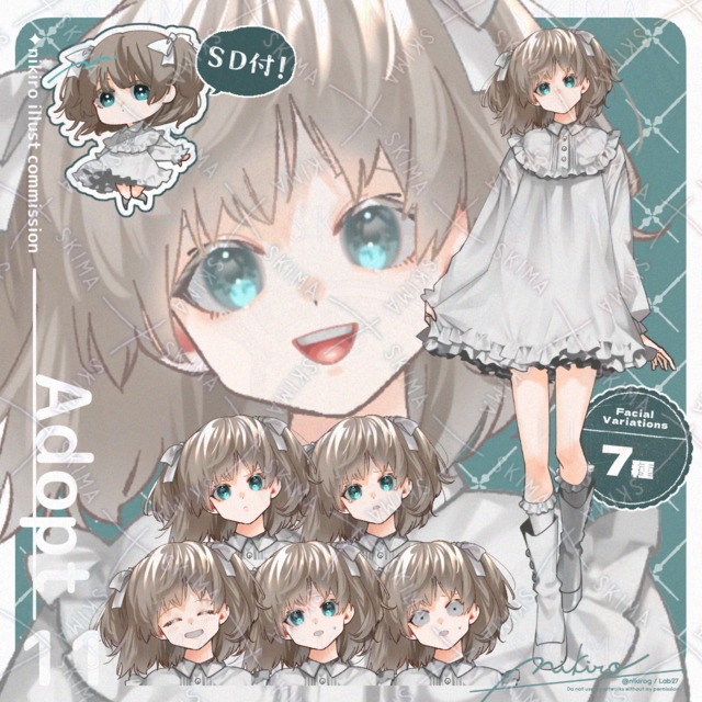 【Adopt】白ワンピース｜差分7種+SD