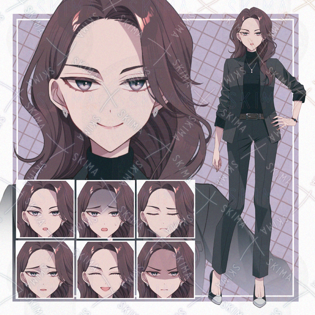 【表情７種】スーツの女性
