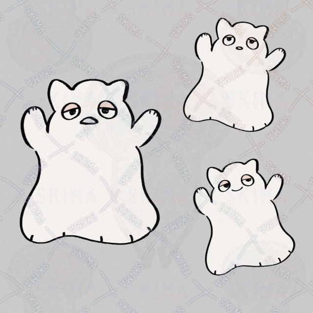 ねこみみおばけ（表情3種類）