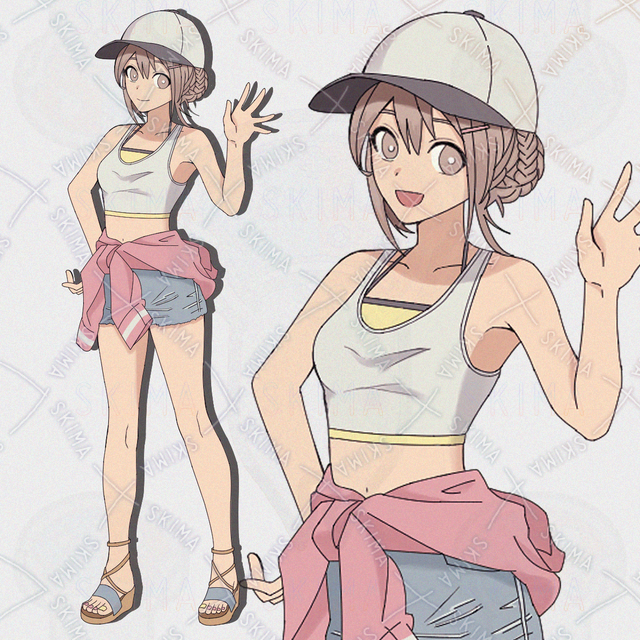 【表情5種】元気な女の子