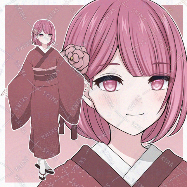 和服を着た女の子【表情差分10種】