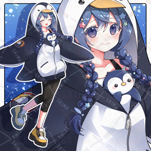 ペンギンの女の子(表情9種)