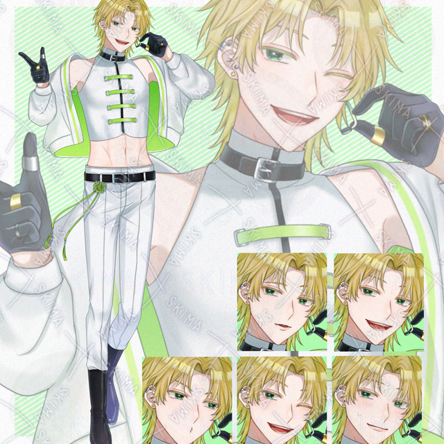 【セール品/表情5種】金髪ヘソ出しアイドル男性