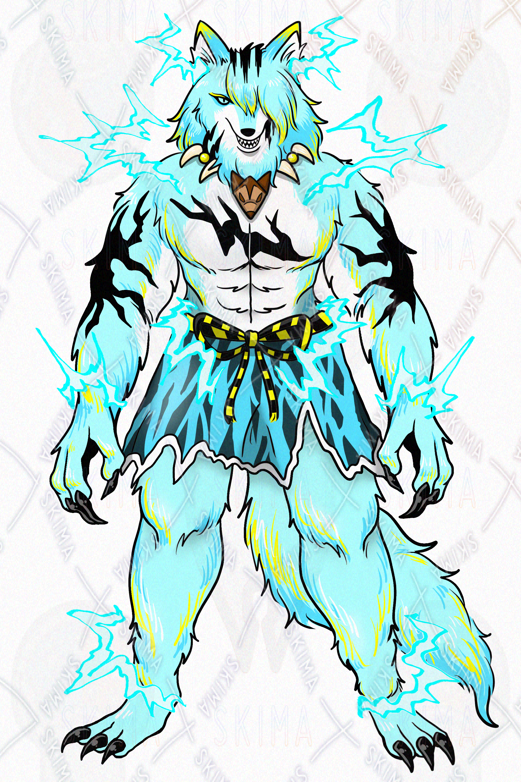 雷を操る狼獣人 全身立ち絵【エフェクトあり】 | SKIMA（スキマ）