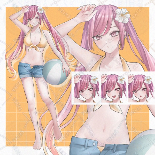 水着の女の子【表情差分8種】