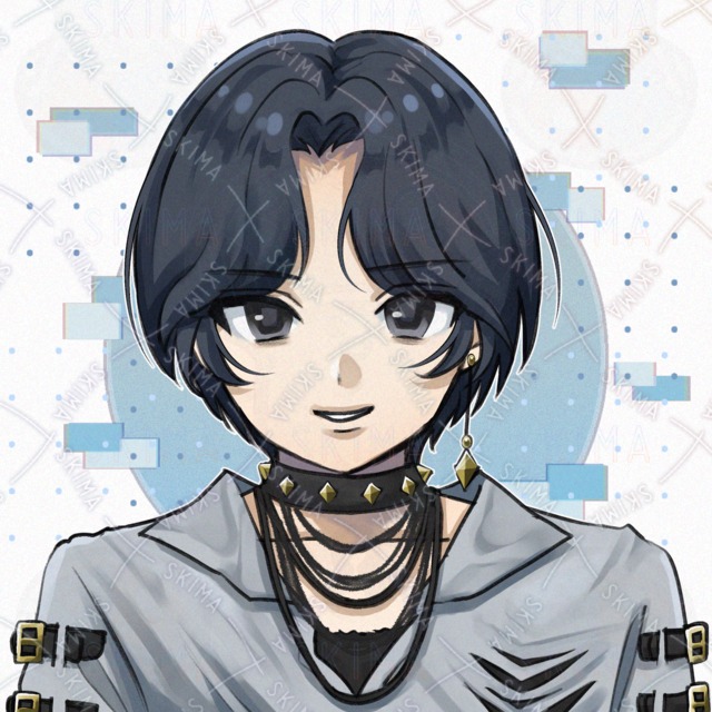 暗髪センターパートさん