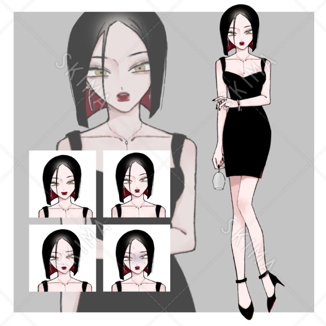 黒いドレスの女性