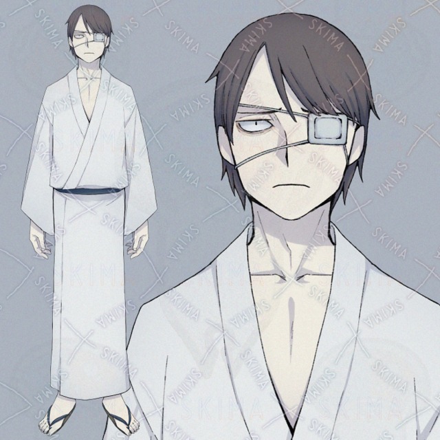 病弱そうな着物男性