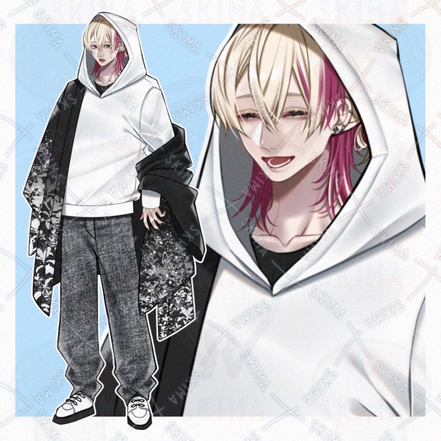 ★【立ち絵】羽織×パーカー/金髪【表情9種】