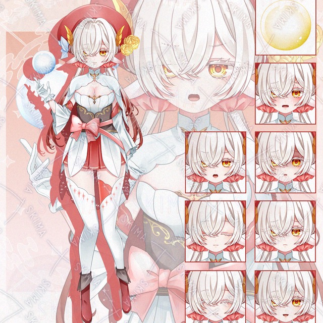魔術師 角 少女（表情8種＋水晶2種）