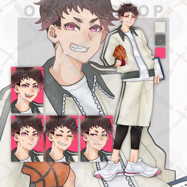 男性2　立ち絵　表情差分5種