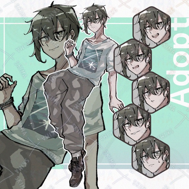 【立ち絵】ラフな服装の男性(表情差分全10種)
