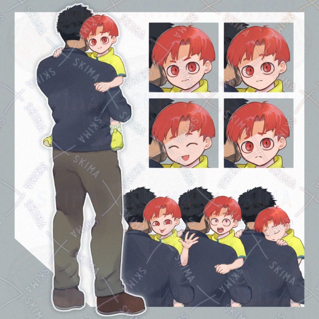 【立ち絵 Adopt】二人/子供/赤髪