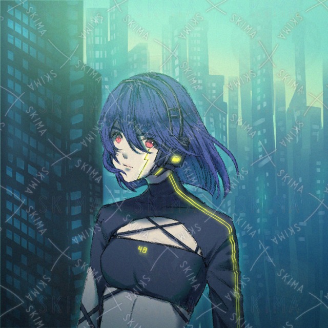 サイバーパンク世界と少女