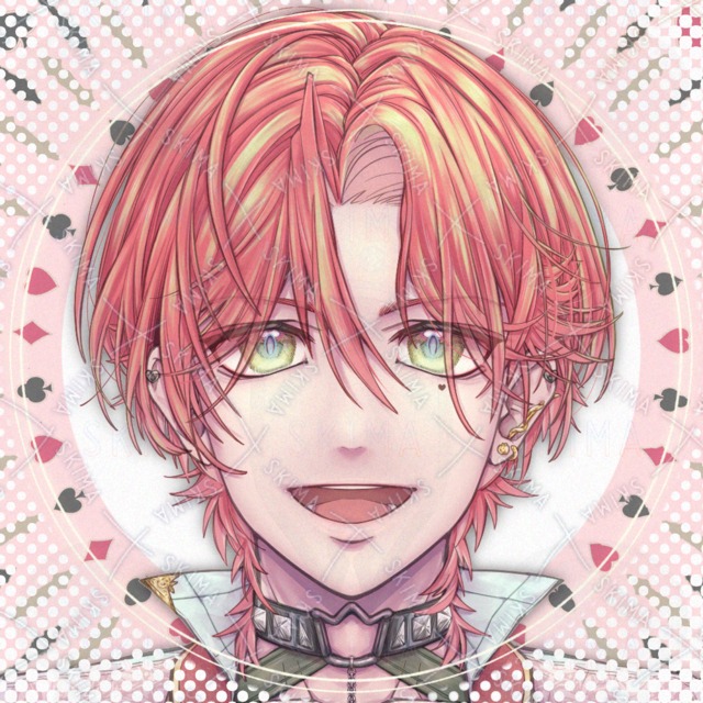 【アイコン】センター分け前髪重めタレ目男性【顔アップイラスト】