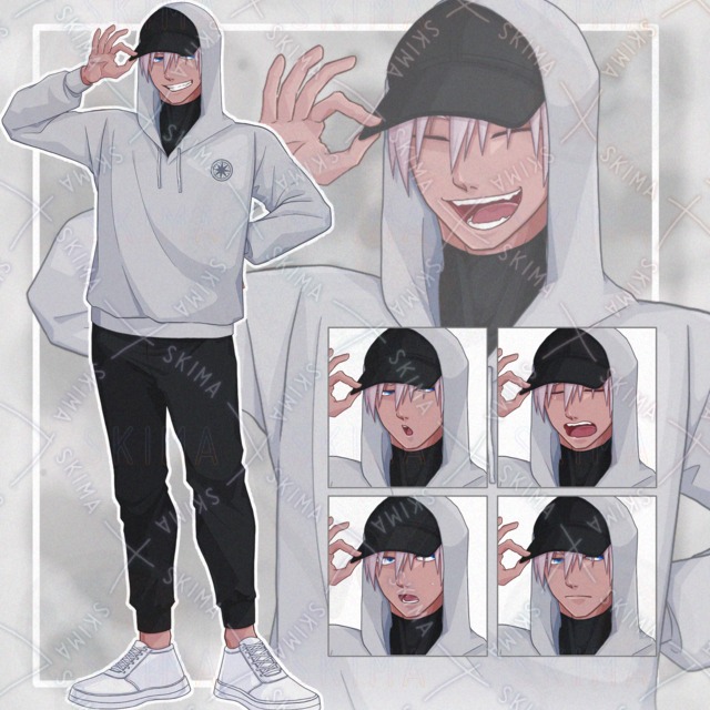 パーカーの男性【表情10種】