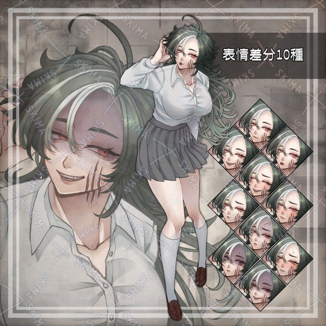 学生服の女性【表情差分10種】