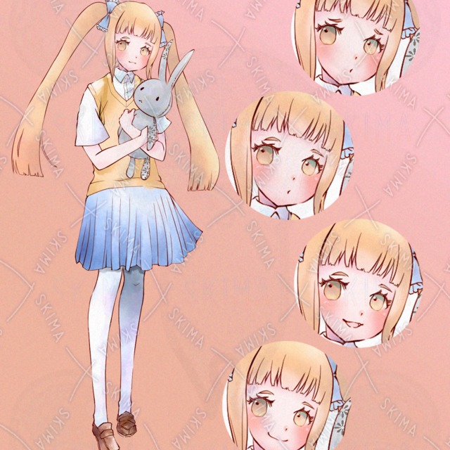 制服を着た女の子・表情差分5種