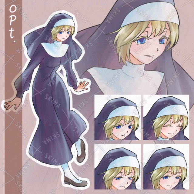 【表情5種】シスター風ちゃん
