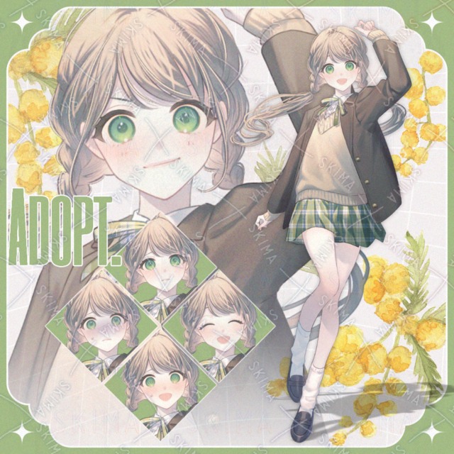 【adopt.26】制服の少女【表情差分10種】