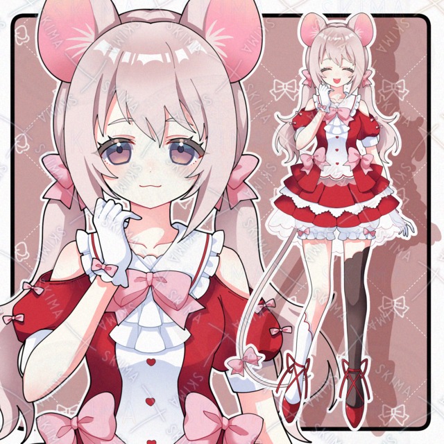 ねずみの女の子(表情8種)
