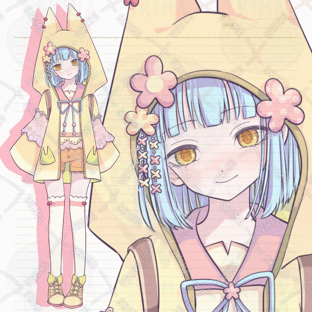 【表情7種】お花の女の子