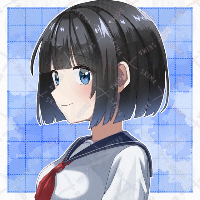 おかっぱセーラー服の女の子