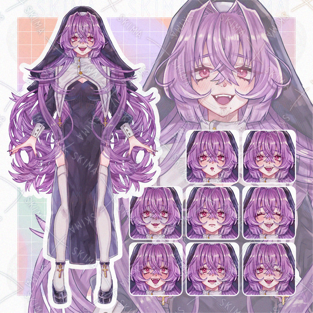 【表情8種】シスターの女の子
