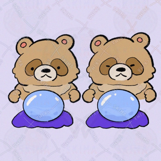 うらないしのたぬき（表情2種類）