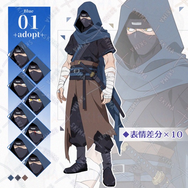 【Adopt】 Blue_01 【表情差分×10】