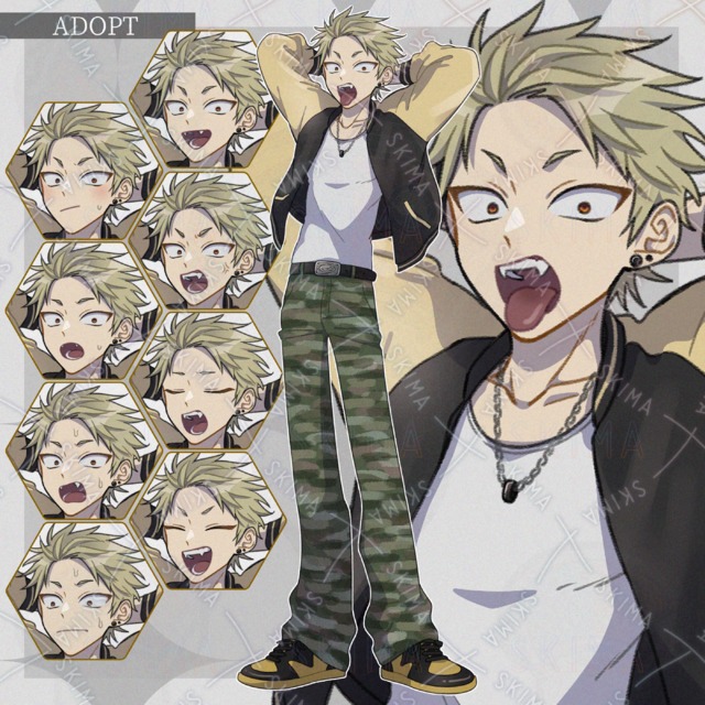 【Adopt】スカジャンを着た男性【表情差分8種】