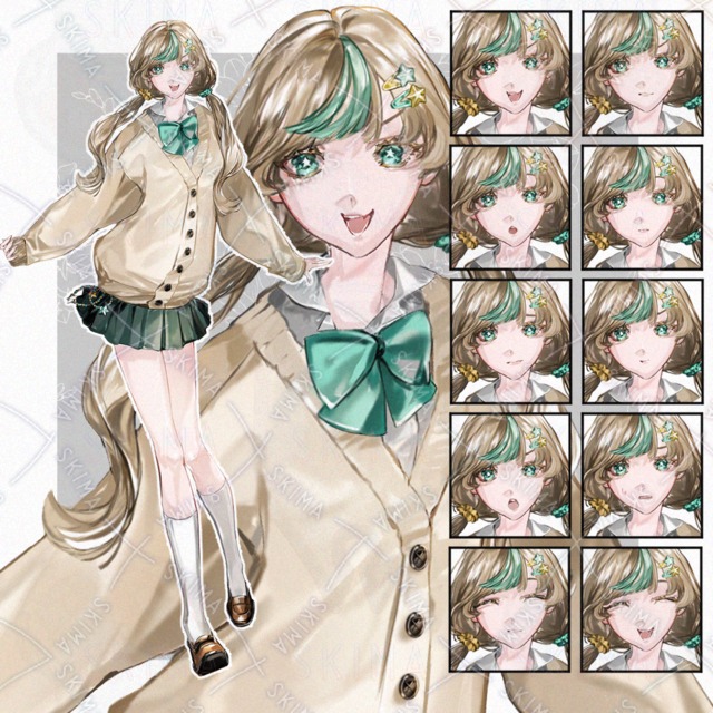 制服の女の子【表情10種】