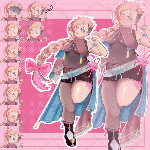 ぽっちゃり桃中華キャラ立ち絵【表情差分10種】