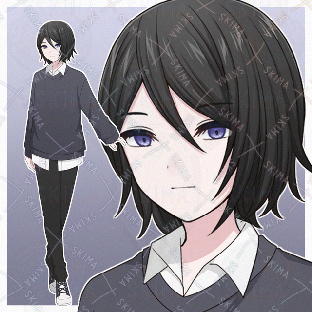 中性的な雰囲気の女の子【表情差分10種】