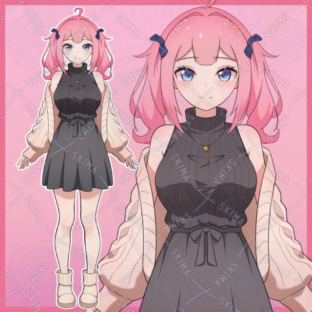【IRIAM用立ち絵】ピンク髪の女の子