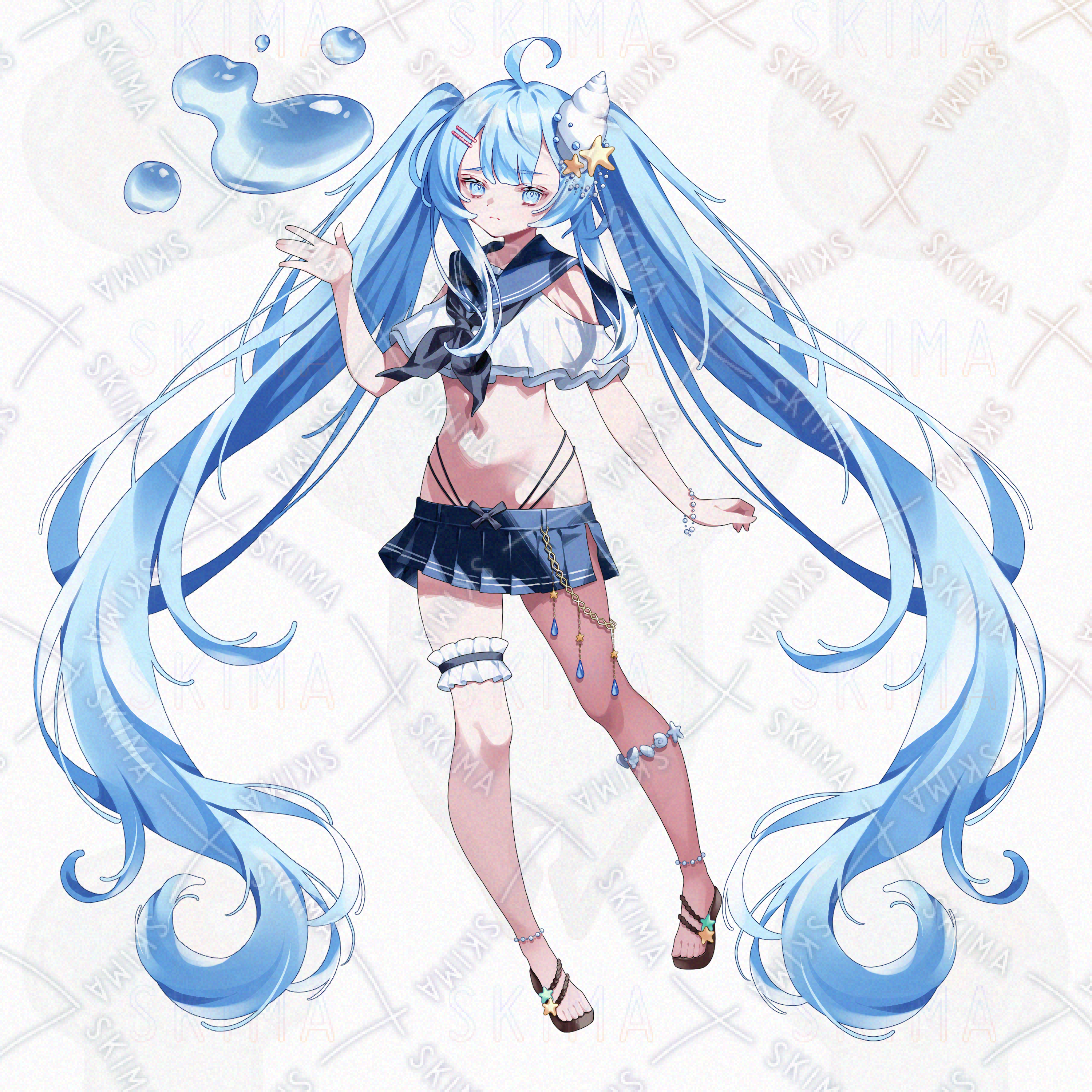 31日まで値下げ【表情4種】セーラー 水着 女の子 立ち絵 | SKIMA