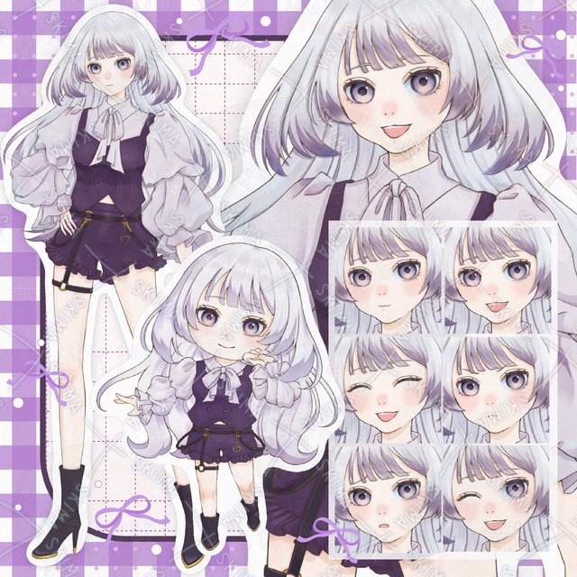 【IRIAM対応/ミニキャラ付き】クラゲヘアのクール系お姉さん