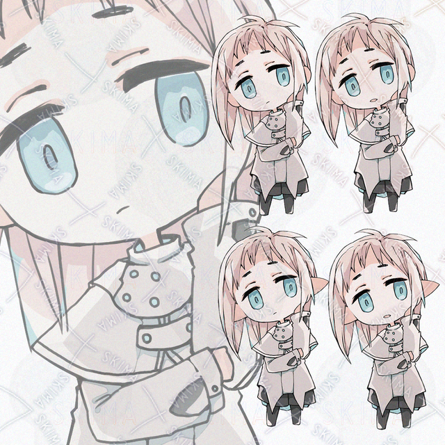 【立ち絵】ぼーっと思案する女の子【差分4種】