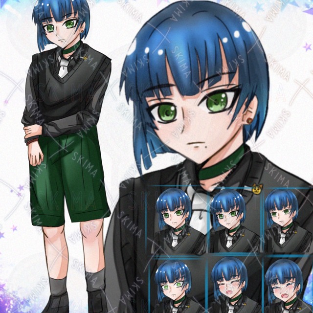 学生キャラ性別不明[表情7種］