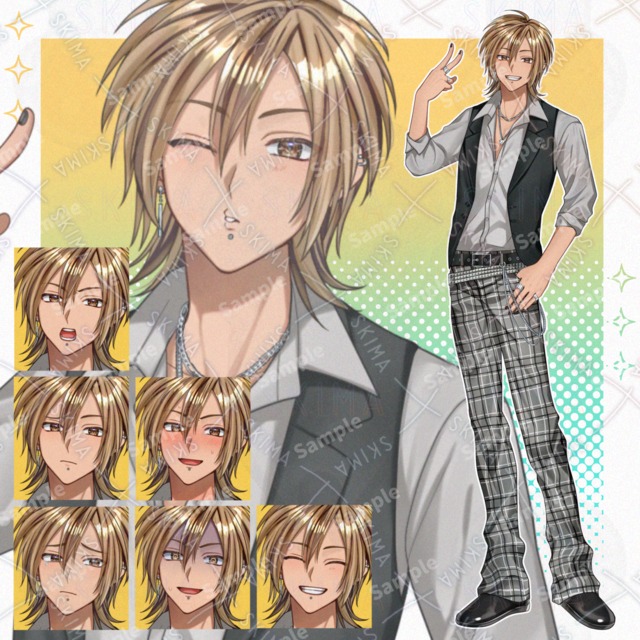 【表情8種】平成ギャル風の男性