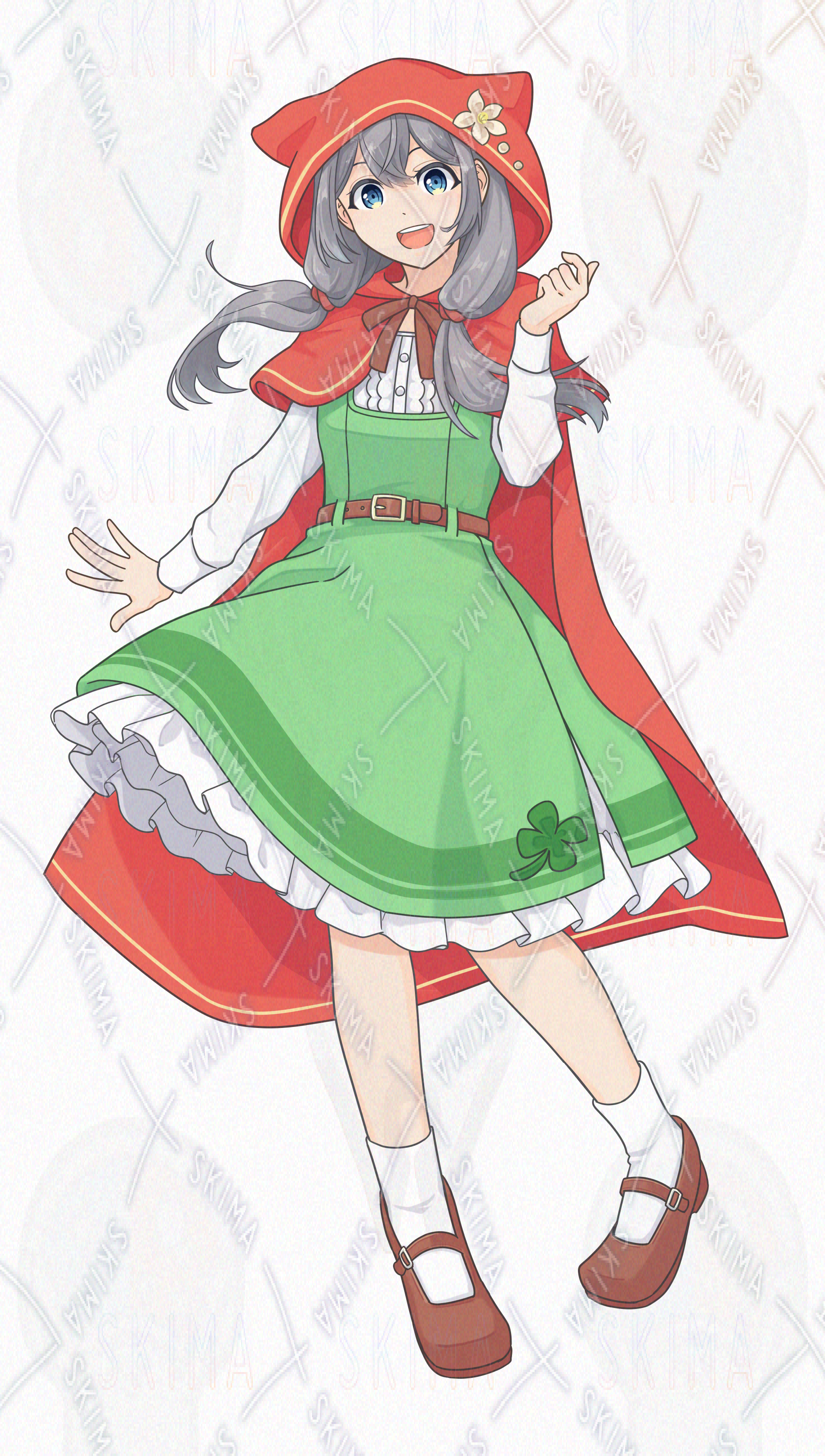 子供の純粋無垢な絵 全身立ち絵】赤ずきん風の女の子 | SKIMA（スキマ）