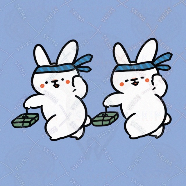 よっぱらいのおてほんうさぎ（表情2種類）