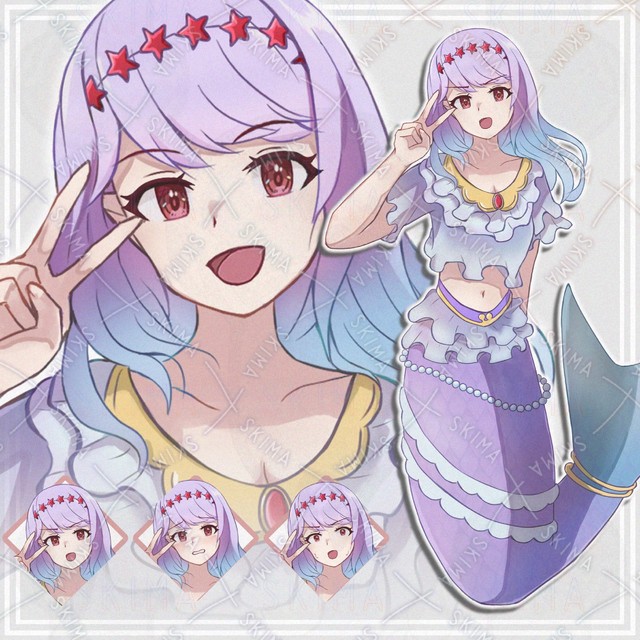 【表情8種】人魚の女の子【立ち絵】