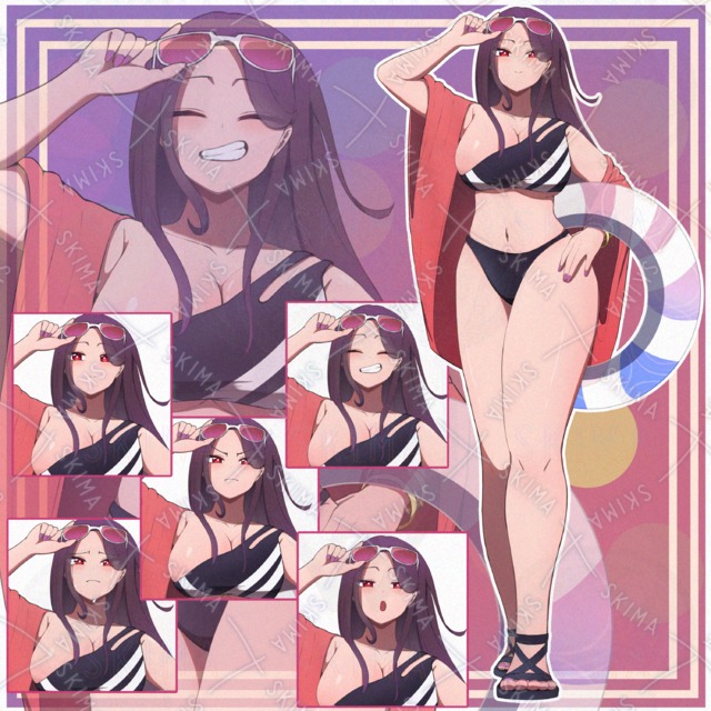 【表情差分10種】水着　クール系お姉さん