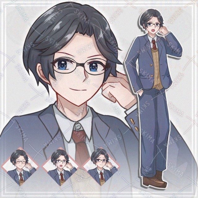 【表情8種】眼鏡男子学生【立ち絵】