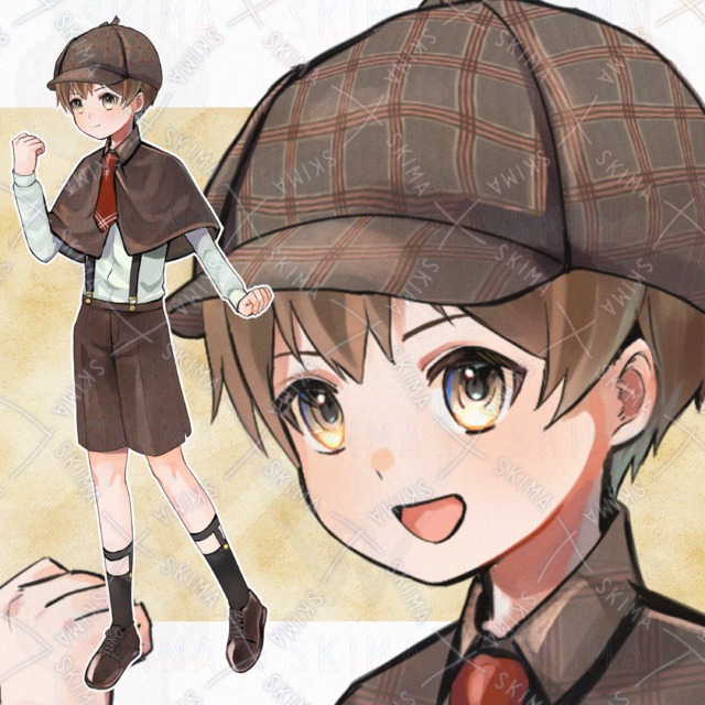 【表情10種】探偵な男の子